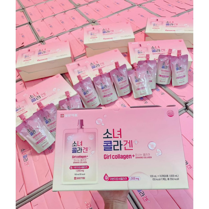 Nước Uống Bổ Sung Girl Collagen Hàn Quốc Hỗ Trợ Làm Đẹp Da, Ngăn Ngừa Lão Hóa Hộp 10 Túi x 100ml