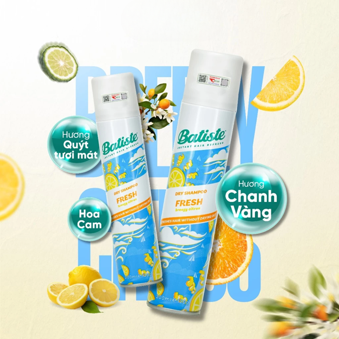 Dầu Gội Khô Batiste Dry Shampoo 200ml