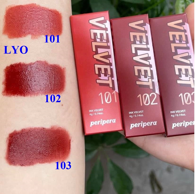 Son kem Peripera Peri's Ink Velvet / Ink AIRY Velvet - Son bóng Water Bare Tint