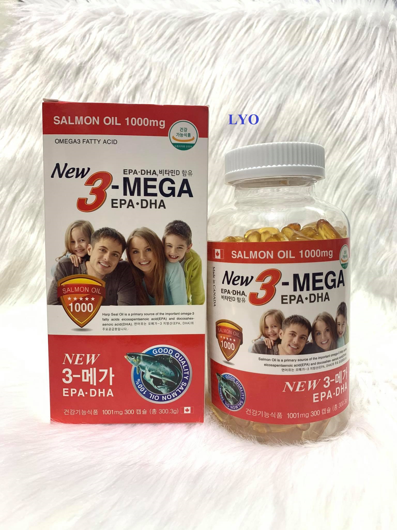Dầu Cá Hồi Omega 3 Chính Hãng Hàn Quốc Hộp 300 viên