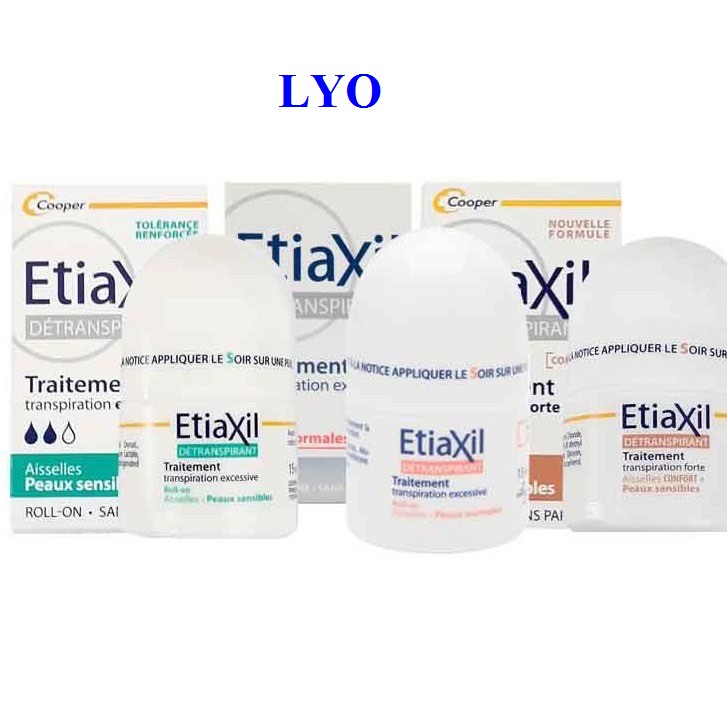 Lăn Nách Khử Mùi EtiaXil Detranspirant Traitement Roll-On Peaux Normales 15ml (Màu Đỏ, Màu Xanh, Màu Nâu))