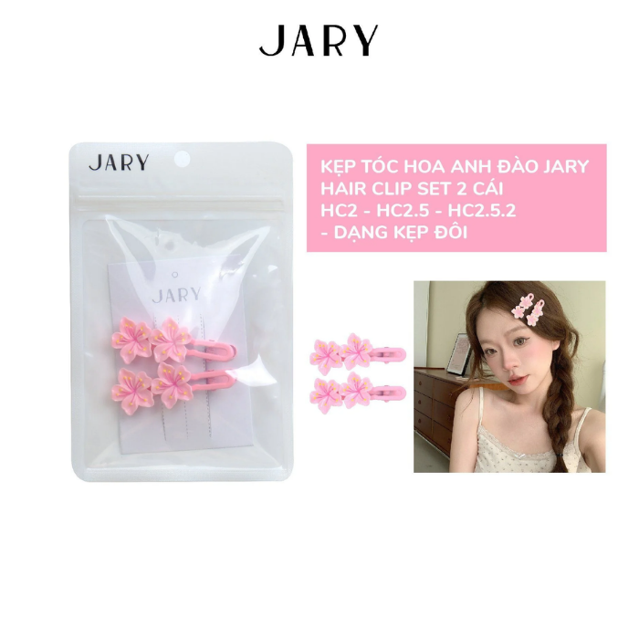 b11 - Jary (KV) - Kẹp Tóc Jary Hair Clip Set 2 Cái - Hoa Anh Đào Đôi