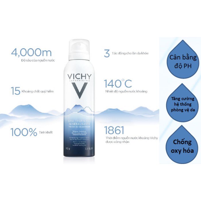 Xịt Khoáng Vichy Mineralizing Thermal Water 150ml