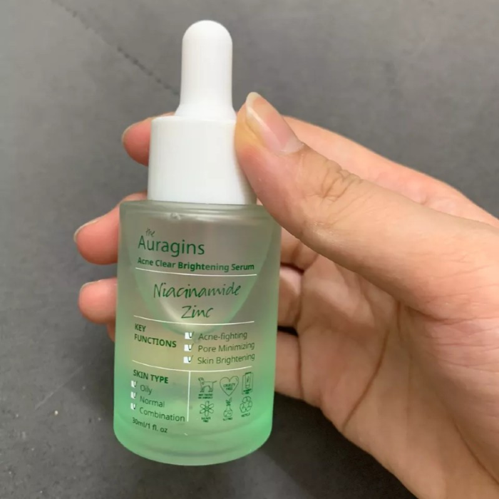 Tinh Chất AURAGINS Cho Da Dầu Mụn The 10% Niacinamide + 1% Zinc Acne Clear Brightening Serum 30ml