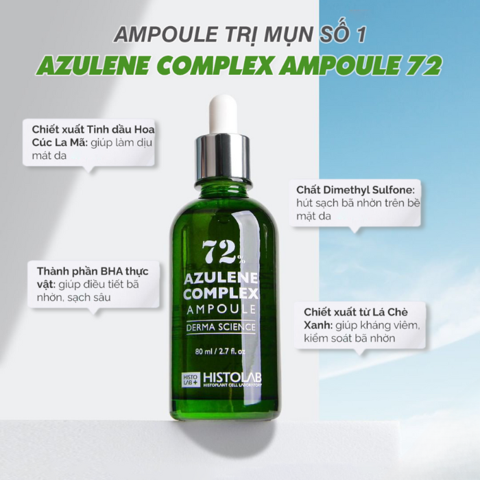 c374 - Tinh chất giảm mụn histolab 72% azulene complex ampoule derma science 50ml