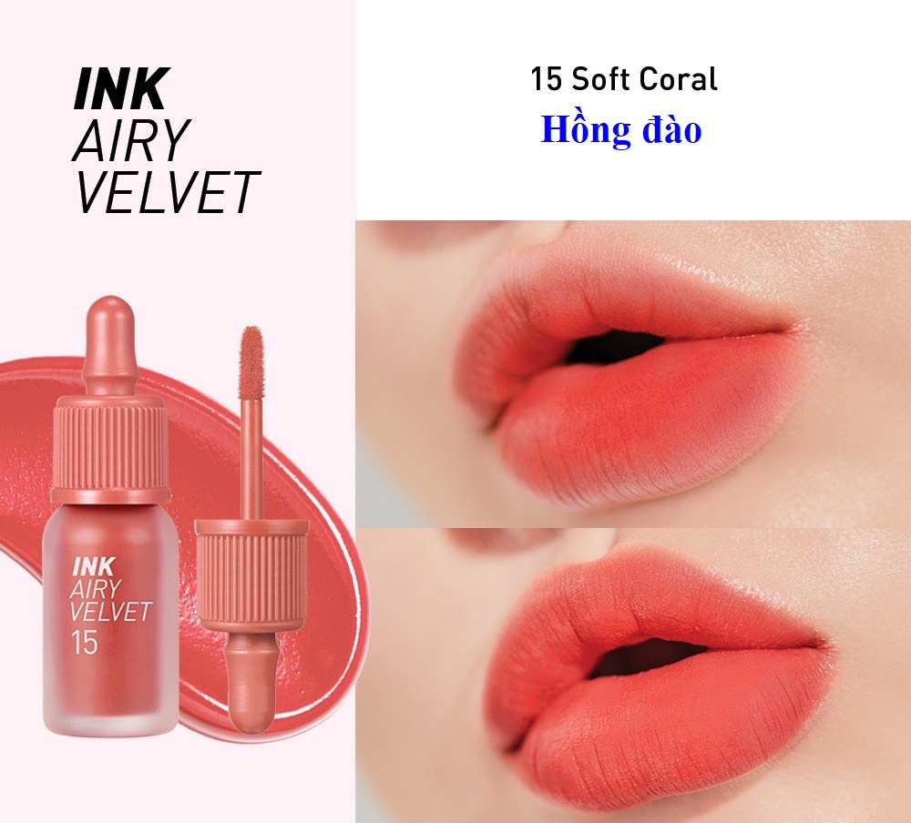 Son kem Peripera Peri's Ink Velvet / Ink AIRY Velvet - Son bóng Water Bare Tint