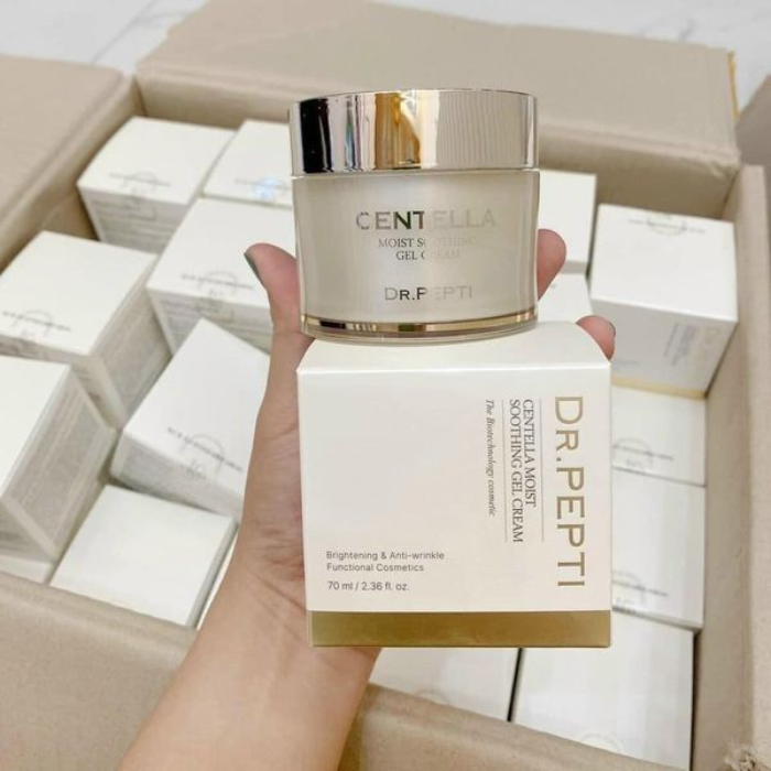 Kem Dưỡng Ẩm Chiết Xuất Rau Má Làm Dịu Da Dr.Pepti Centella Moist Soothing Gel Cream 70ml