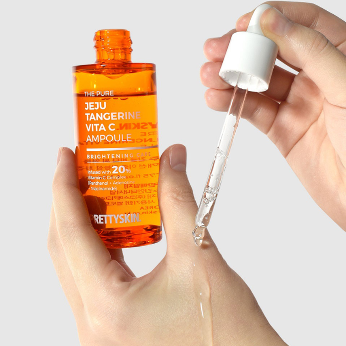 Tinh chất prettyskin da sáng mịn, rạng rỡ The Pure Jeju Tangerine Vita C Ampoule 52ml