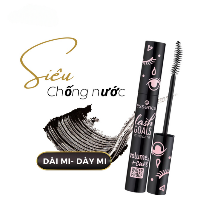 Chuốt mi Essence Lash Goals Mascara Volume & Curl Waterproof 7.5 ml