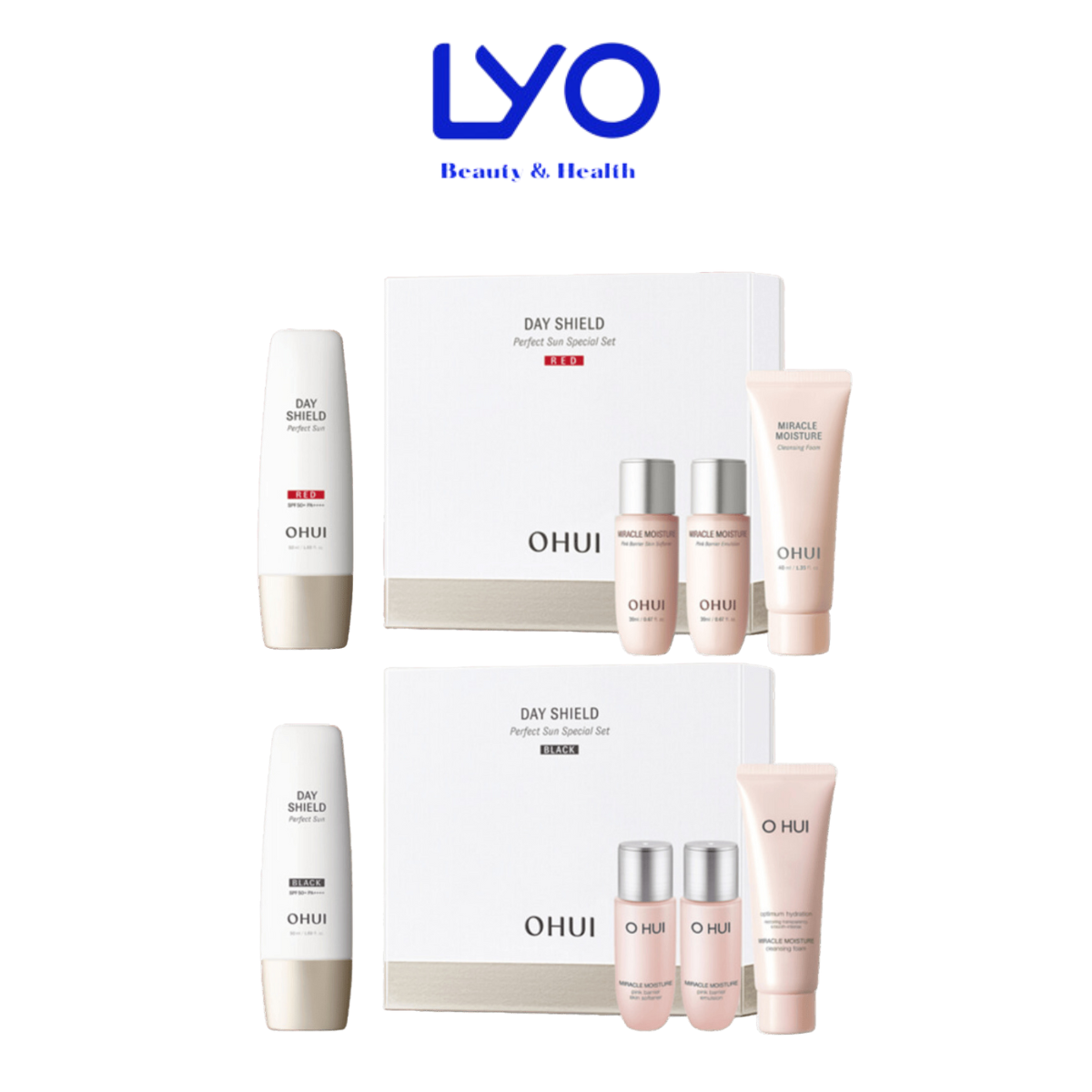 Bộ Sản Phẩm Chống Nắng và Dưỡng Da Ohui Day Shield Perfect Sun Red /Black SPF50+/PA++++ Special Set Hàn Quốc