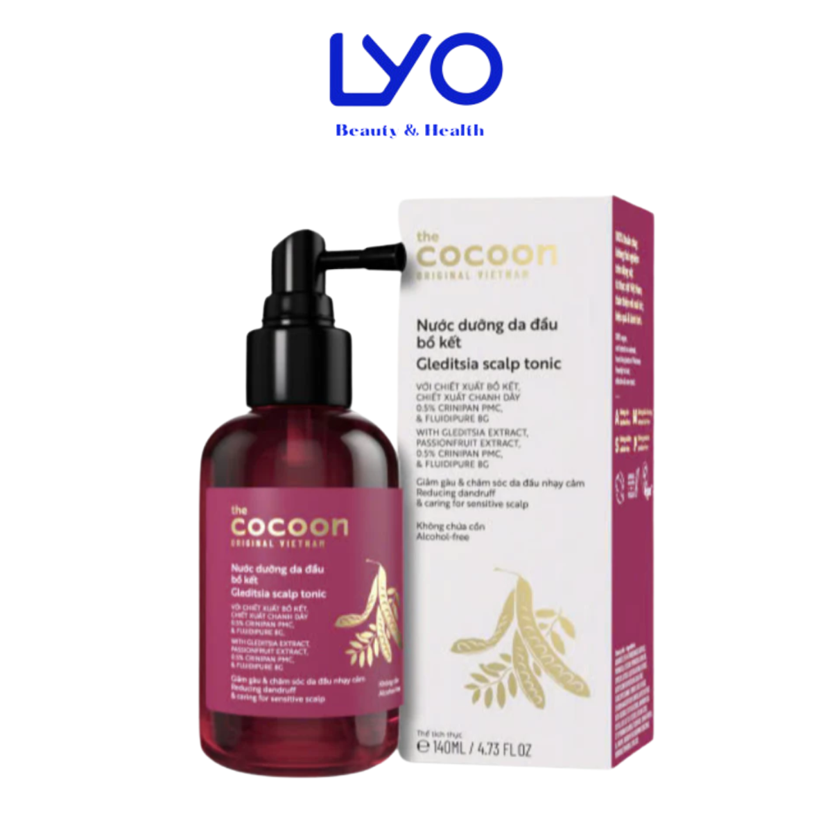 Nước Dưỡng Tóc Bồ Kết Thuần Chay Cocoon Giảm Gàu Cho Da Đầu Nhạy Cảm Gleditsia Scalp Tonic 140ml