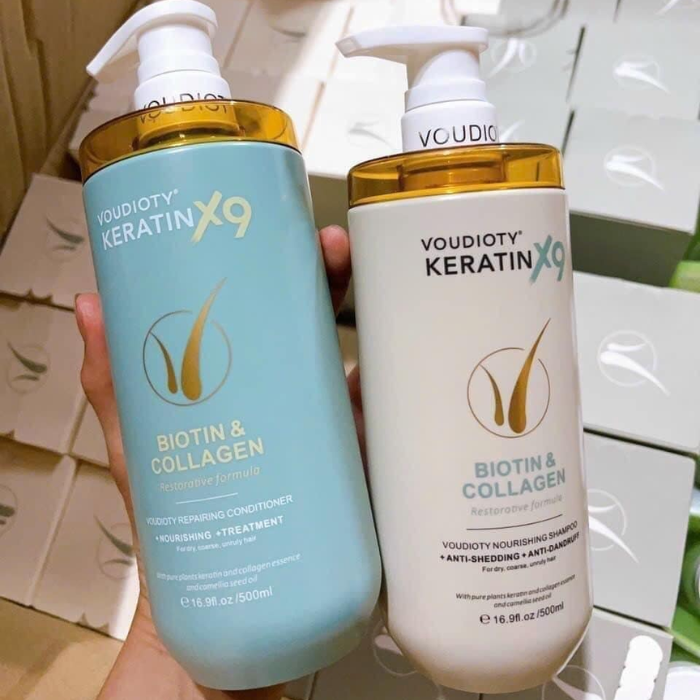 Dầu gội và xả tóc Voudioty Keratin x9 500ml