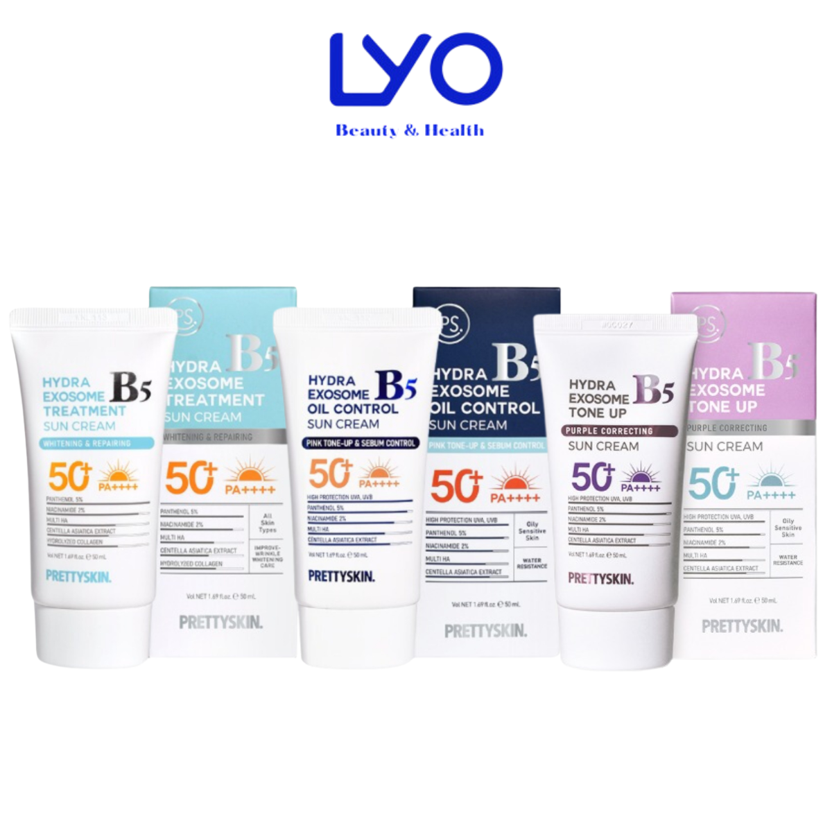 d979 - (Mẫu mới) Kem chống nắng phổ rộng phục hồi Prettyskin Hydra B5 Exosome Treatment / Oil Control Sun Cream SPF 50+ PA ++++ 50ml