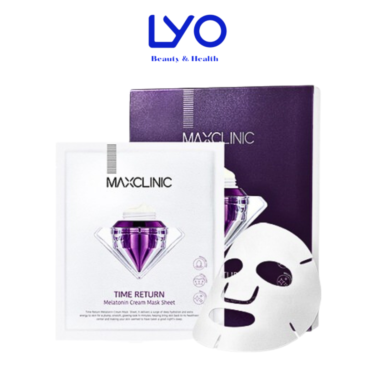 Hộp 4 Miếng Mặt Nạ Cấp Ẩm, Dưỡng Sáng Da Maxclinic Time Return Melatonin Cream Mask Sheets Hàn Quốc 28ml