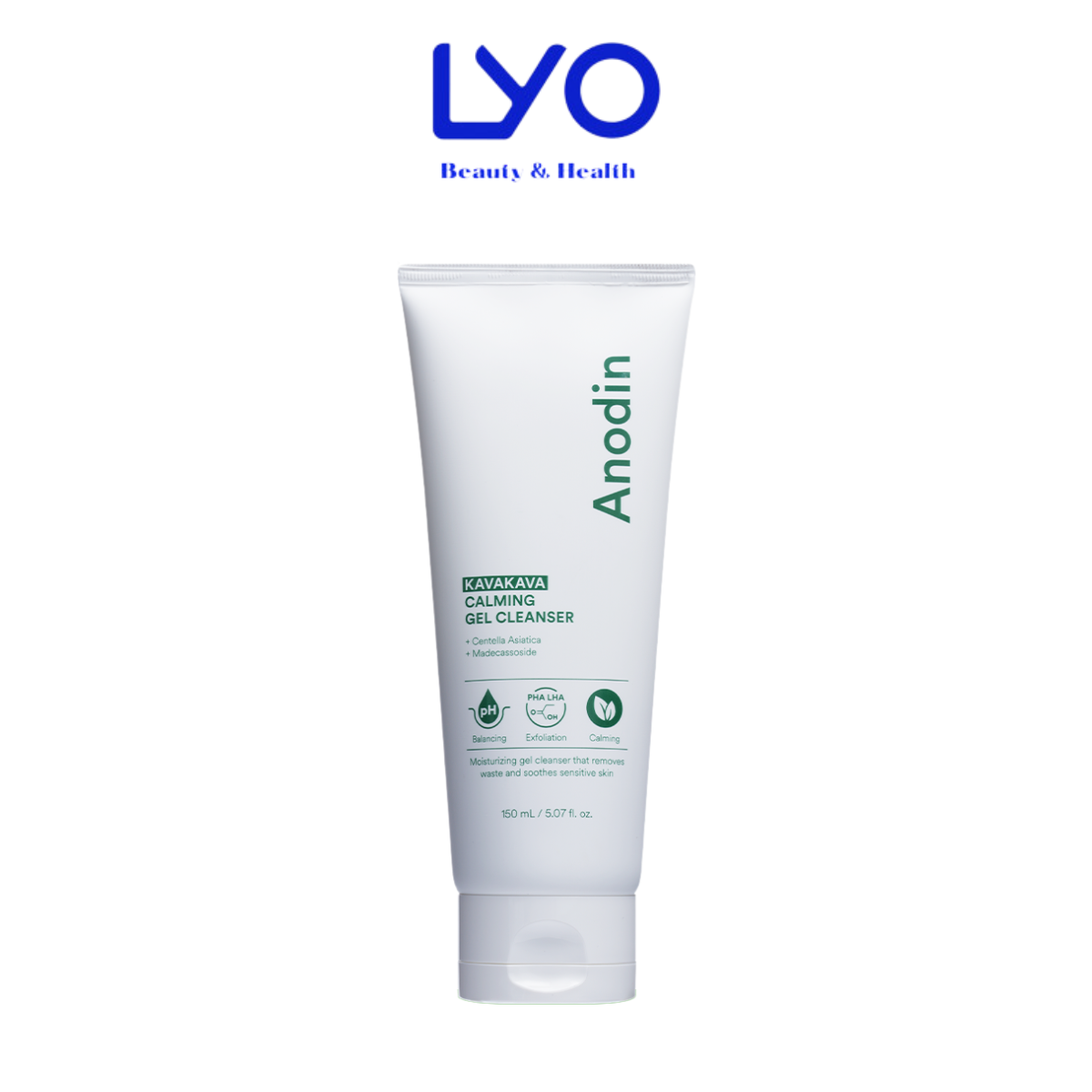 Gel Rửa Mặt Cho Da Dầu Mụn, Nhạy Cảm pH 5.5 Anodin KavaKava Calming Làm Sạch Da, Giảm Mụn, Cấp Ẩm Hàn Quốc 150ml