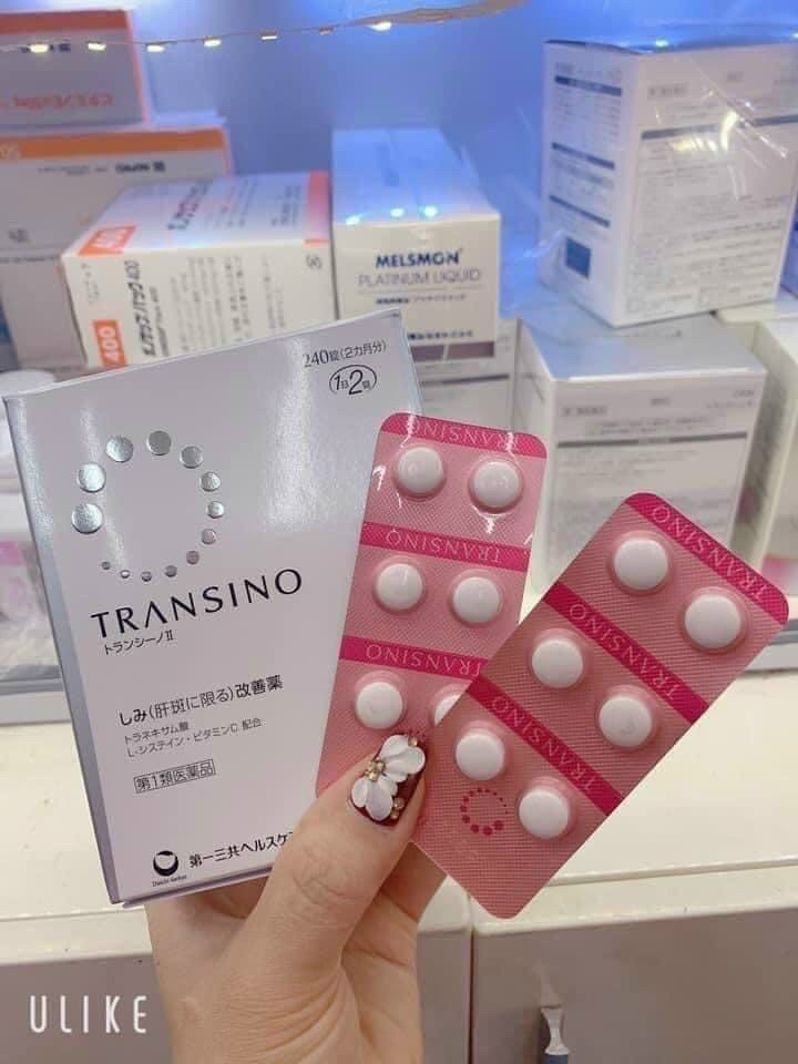 Viên Uống Trắng Da , Mờ Thâm Nám Transino Hộp Trắng 240 Viên Nhật Bản