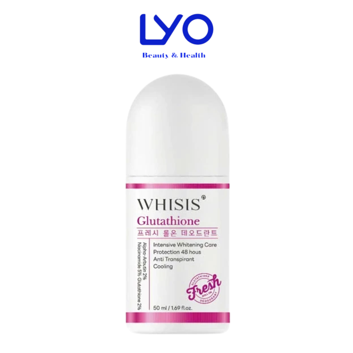 Lăn Khử Mùi Whisis Glutathione Fresh Roll On Deodorant Hàn Quốc 50ml