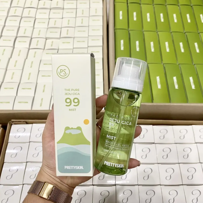 Xịt khoáng rau má Prettyskin The Pure Jeju Cica 99 Mist 100ml