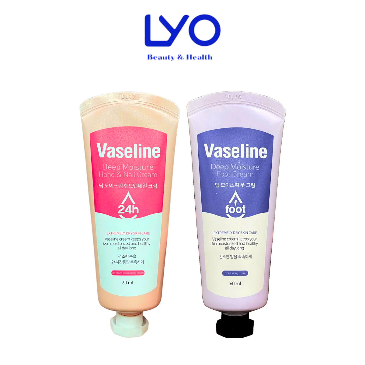 Kem Dưỡng Da Tay - Móng & Da Chân Vaseline 24h Deep Moisture Hand & Nail / Foot Cream 60ml
