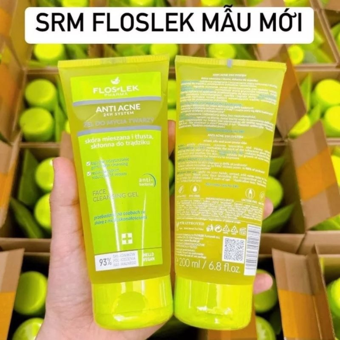 Sữa rửa mặt da dầu mụn FLOSLEK Anti Acne Face Cleansing Gel 200ml