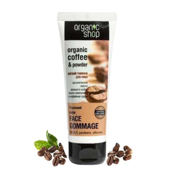 Tẩy Da Chết Cho Mặt Organic Shop 75ml (Cà phê, Hoa Anh Đào và Xoài)
