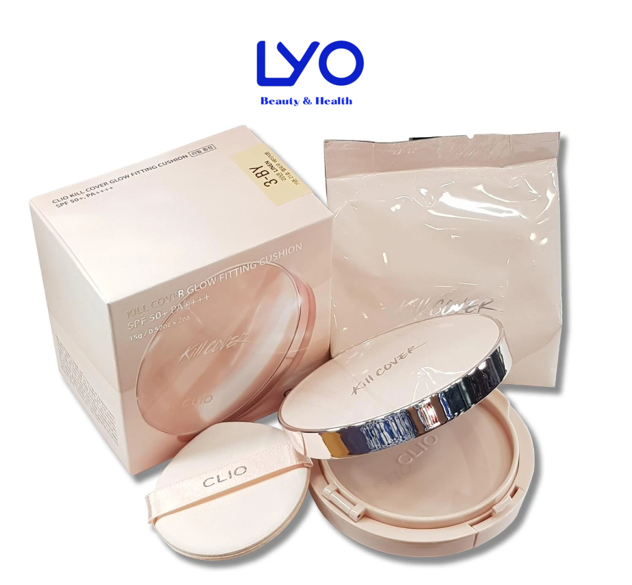 Phấn Nước Clio Kill Cover Glow / Glow Fitting Cushion SPF 50+ PA++++ 15g (1 hộp kèm 1 lõi)