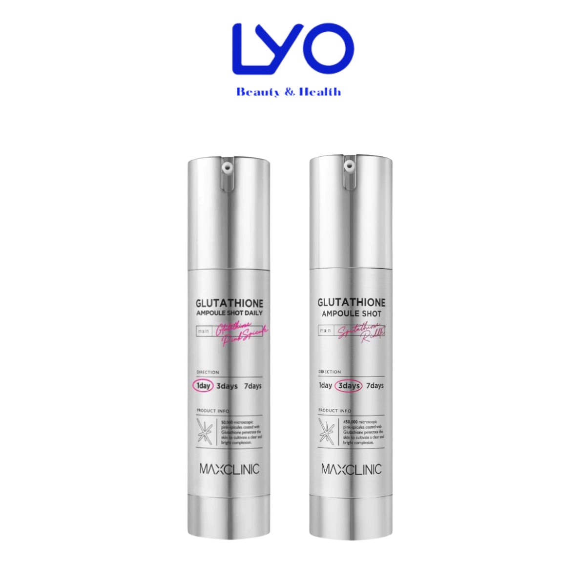 Tinh Chất Vi Kim Dưỡng Trắng Và Cải Thiện Nếp Nhăn Maxclinic Glutathione Ampoule Shot 1 Day / 3 Days Hàn Quốc 50ml
