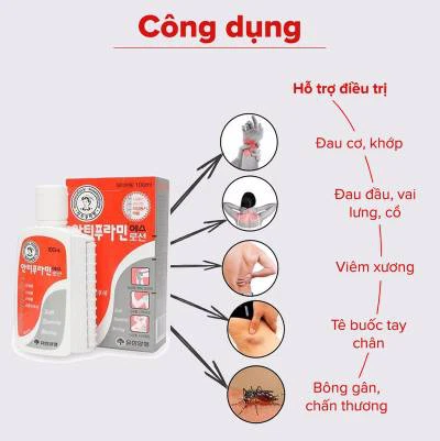 Dầu nóng xoa bóp Antiphlamine lotion Hàn Quốc 100ml chính hãng