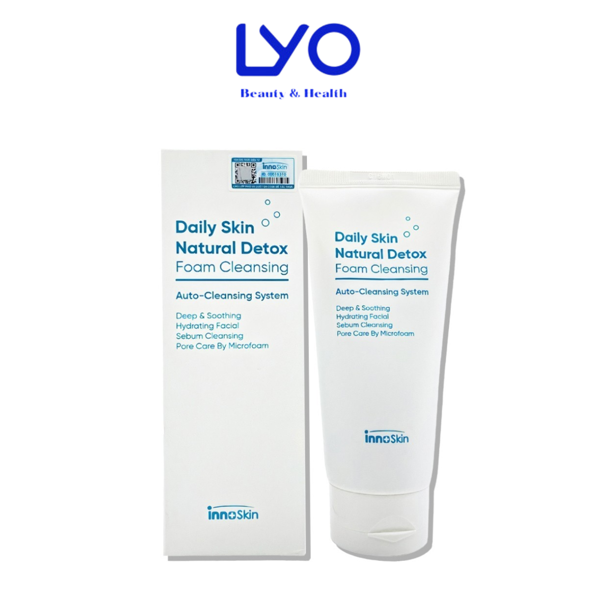 Sữa Rửa Mặt Dịu Nhẹ, Sạch Sâu Innoskin Daily Skin Natural Detox Foam Cleansing Hàn Quốc 150ml