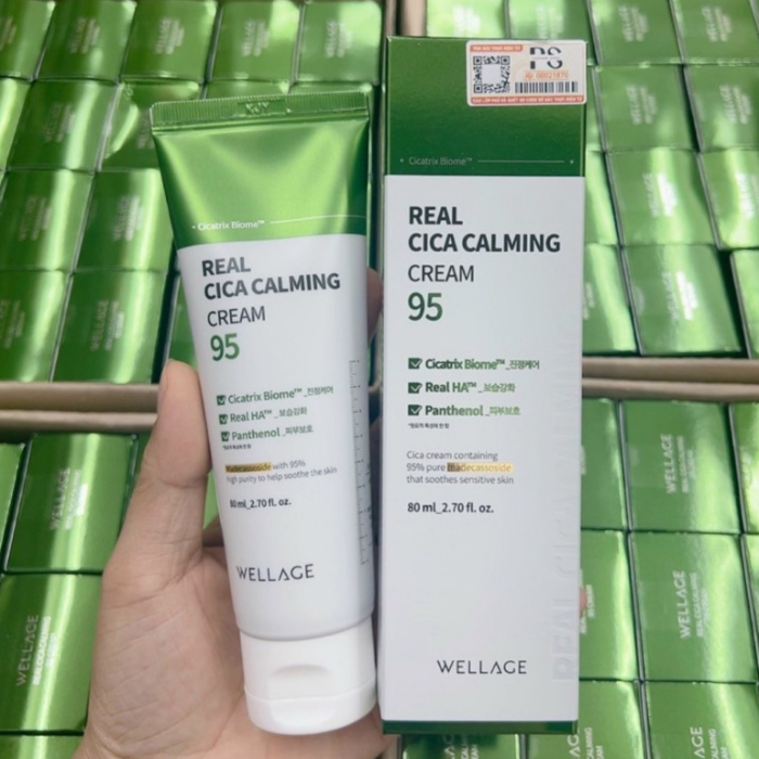 Kem dưỡng da WELLAGE - Phục Hồi Da - Real Cica Calming 95 Cream 80ml