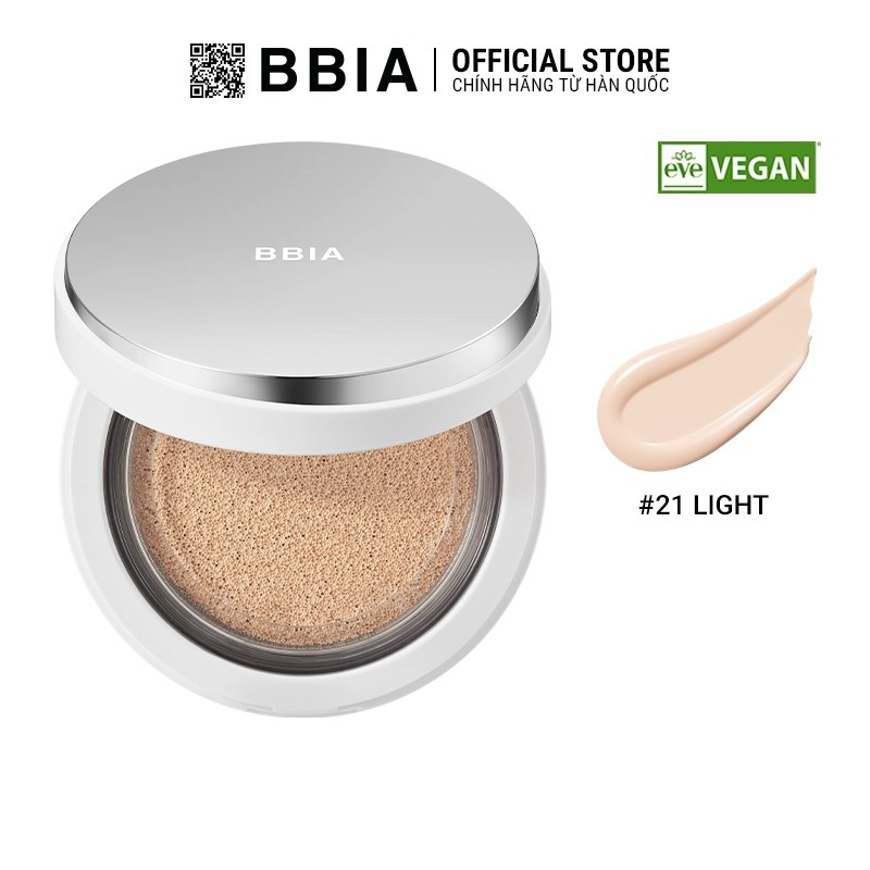 e526 - Cushion mini dưỡng ẩm căng bóng, bền màu BBIA Eau Glow Cushion Mini Eau Edition 4g
