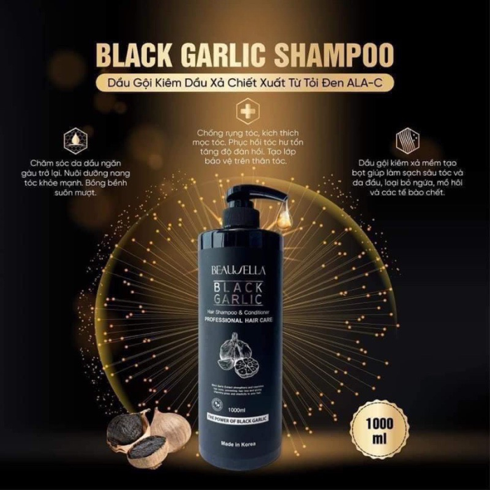 Dầu Gội Tỏi Đen Black Garlic Shampoo - Sức Sống Mới Cho Tóc Của Bạn (1000ml)