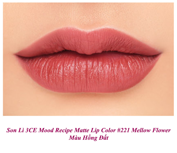 Son Thỏi Lì 3CE Mood Recipe Matte Lip Color 3.5g (Vỏ Đỏ)