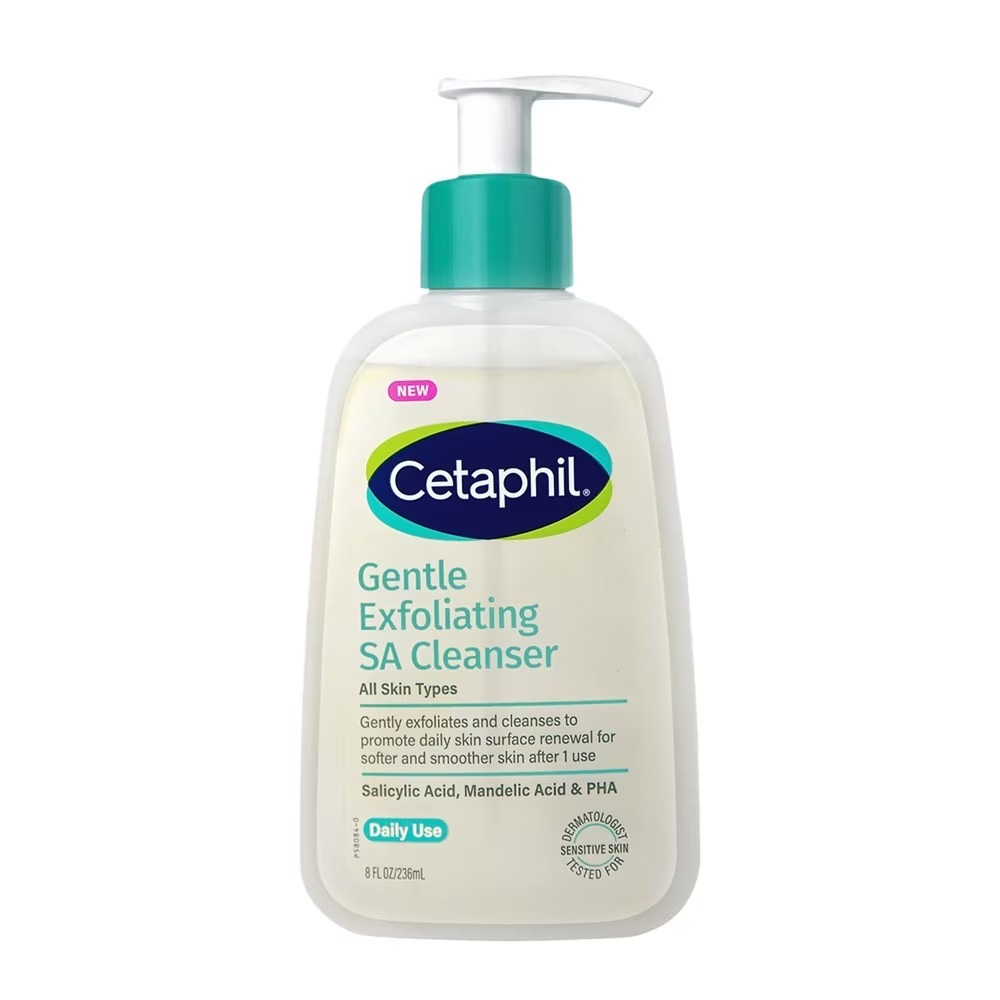 Gel rửa mặt làm sạch dầu nhờn, ngăn mụn cho da dầu nhạy cảm CETAPHIL GENTLE EXFOLIATING SA CLEANSER 236ml - 473ml
