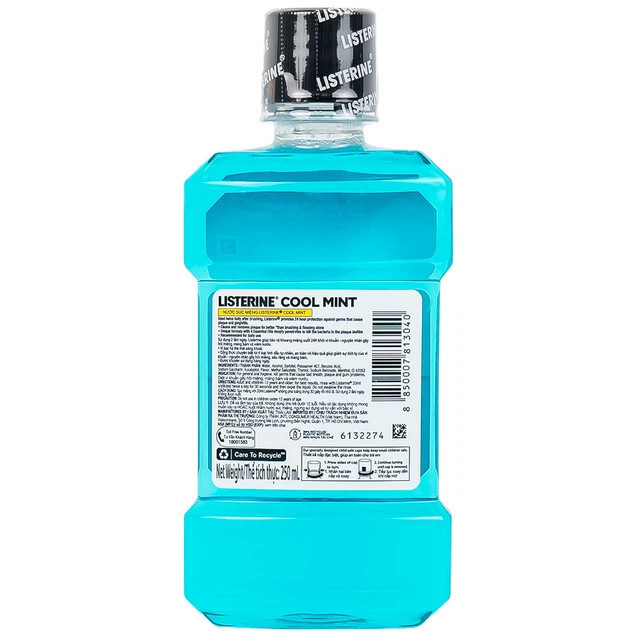Nước Súc Miệng Giữ Hơi Thở Thơm Mát Listerine Cool Mint 250ml