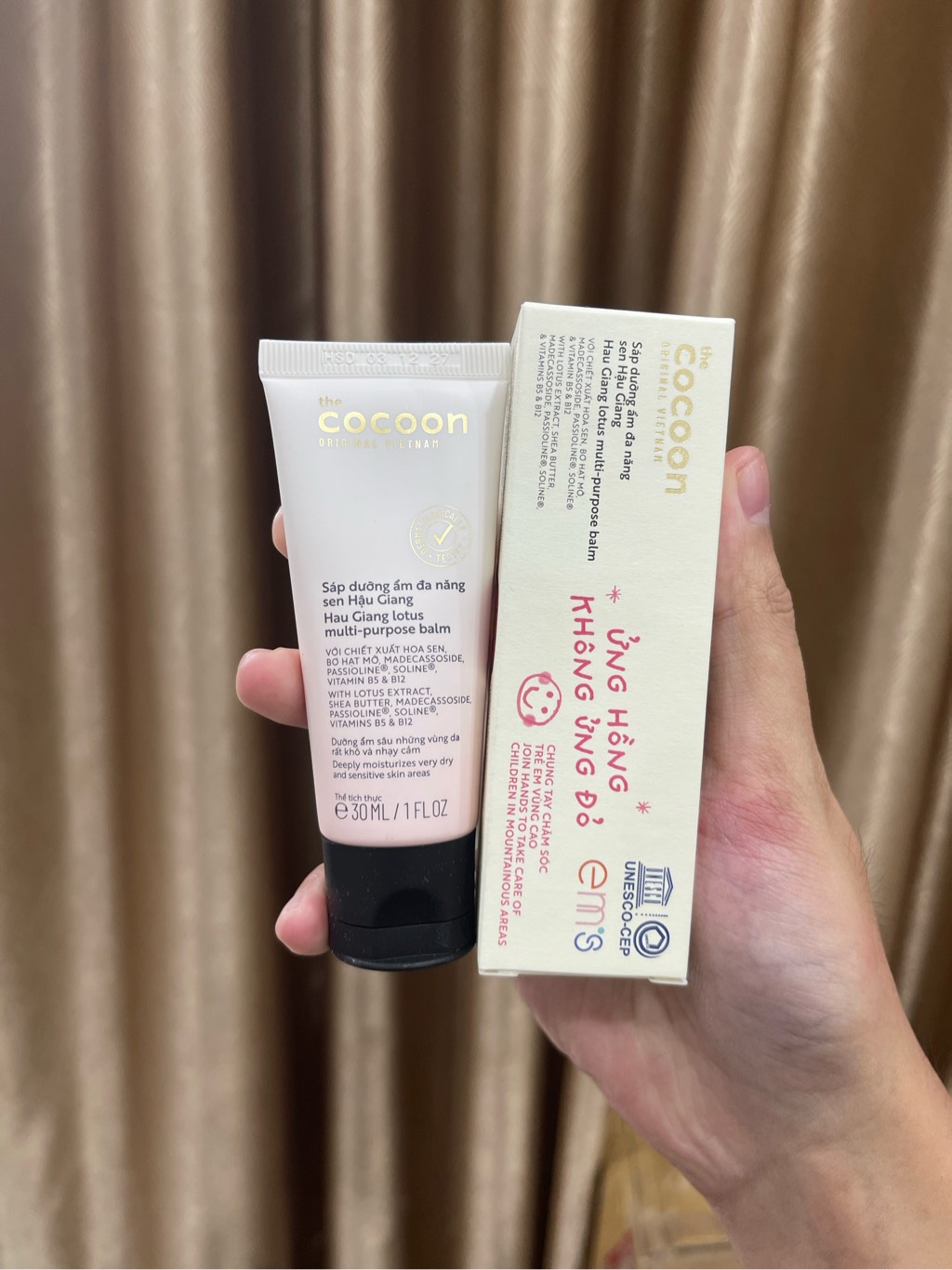 a143 - Cocoon - Sáp Dưỡng Ẩm Đa Năng Sen Hậu Giang