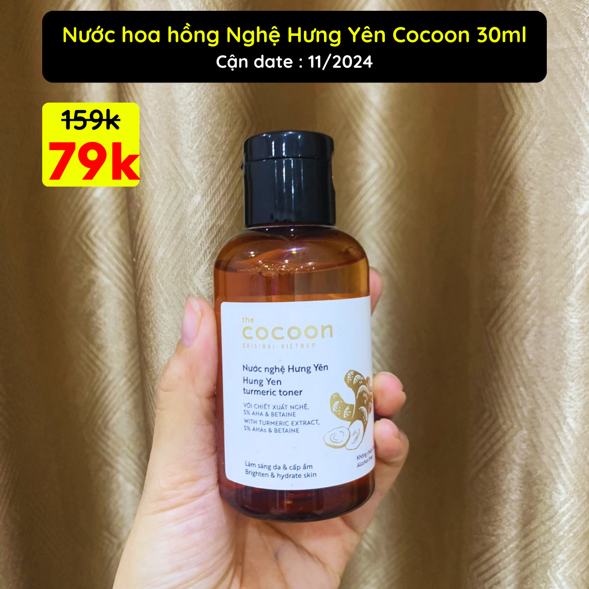 b720 - Cocoon - Nước hoa hồng Nghệ Hưng Yên 140ml