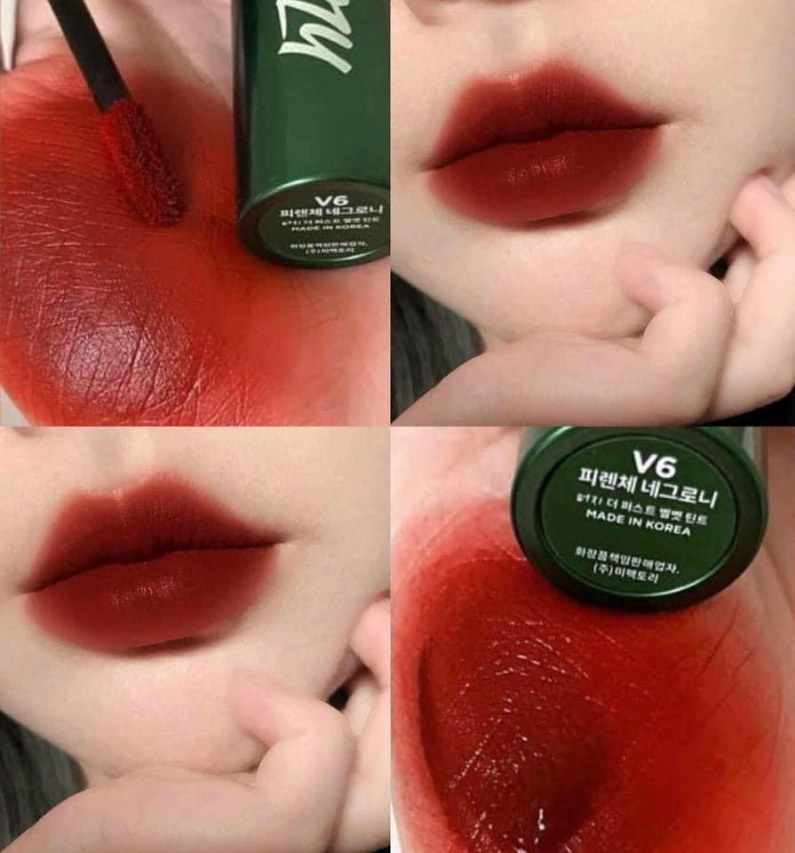 Son Kem Merzy V6 Classsic Blue Be Your Self The First Velvet Tint Vỏ Xanh - Hộp màu đỏ thắt nơ BẢN Giới Hạn