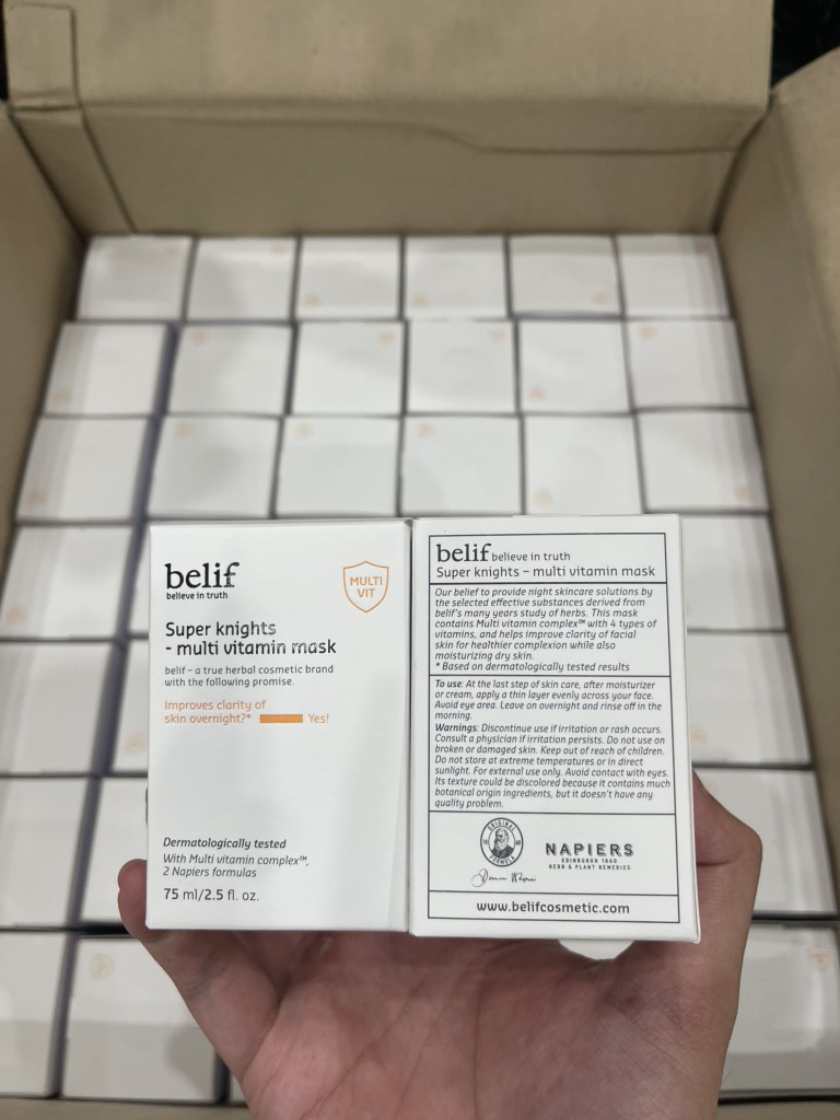 Mặt Nạ Ngủ Dưỡng Sáng, Cấp Ẩm & Phục Hồi Da Chuyên Sâu Belif Super Knight Multi Vitamin Mask Anh Quốc 75ml
