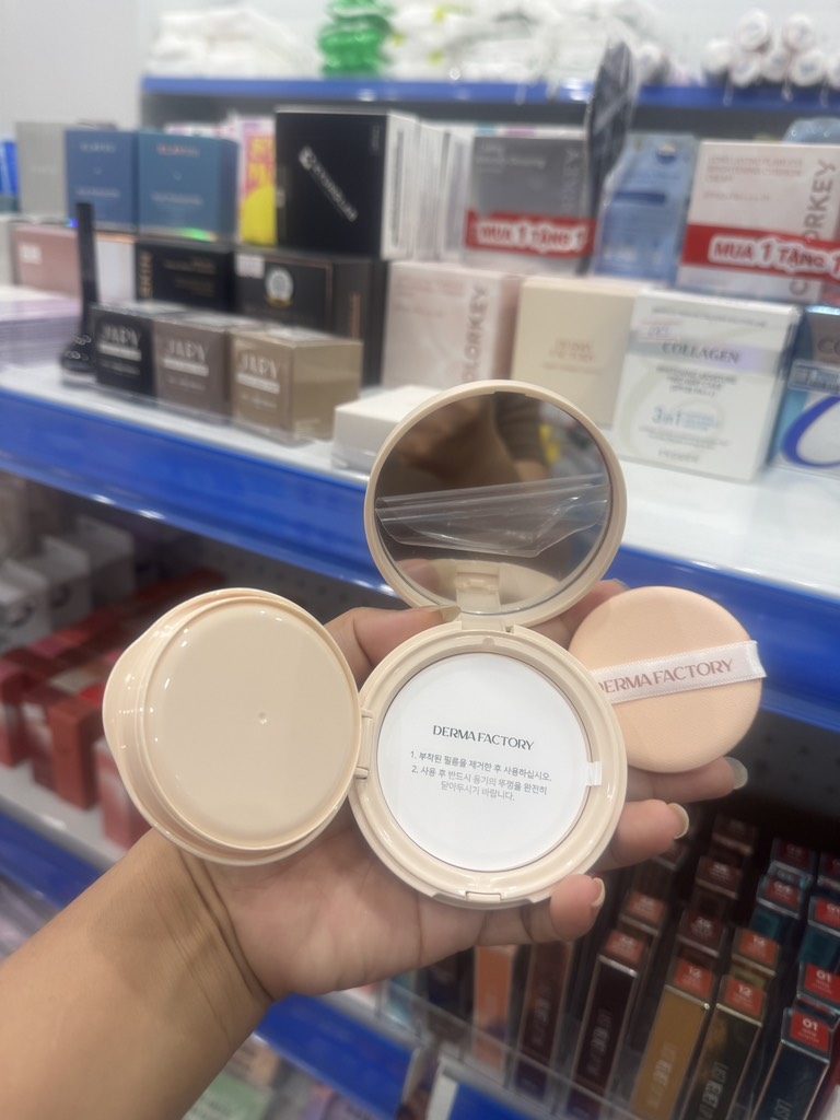 f059 - Phấn nước chống nắng thuần chay Derma Factory Vegan Collagen Cushion 15g LYO