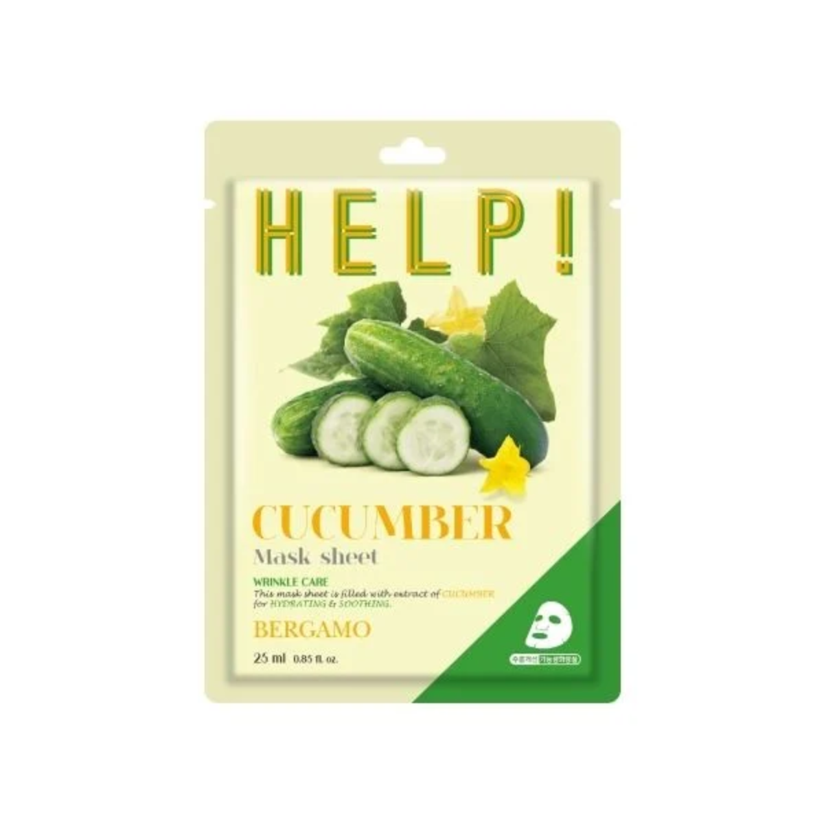 b537 - Bergamo - Combo 10M mặt nạ Help Mask Pack 25ml - Cuccumber - Dưa