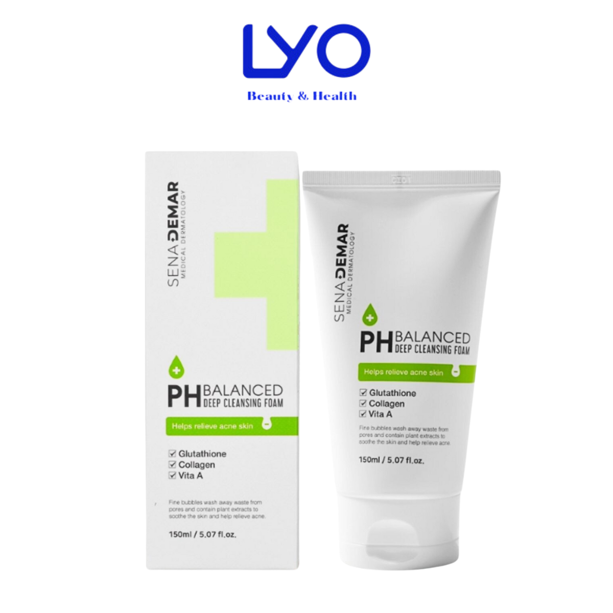 Sữa Rửa Mặt Làm Sạch Sâu, Dưỡng Da Sáng Mịn, Đều Màu SenaDemar PH Balanced Deep Cleansing Foam Hàn Quốc 150ml