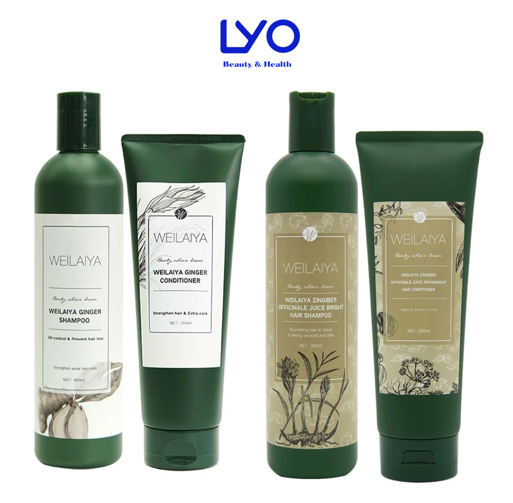c338 - Bộ Dầu Gội Xã Tinh Chất Gừng Weilaiya Ginger/ ZINGIBER (Shampoo 400ml và Conditioner - 250ml)