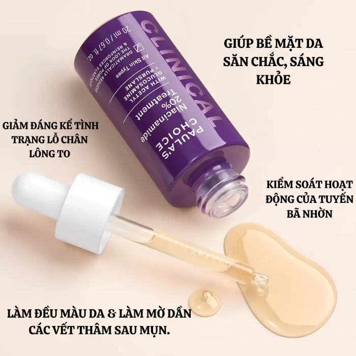 Tinh chất thu nhỏ lỗ chân lông Paula's choice niacinamide 20% 20ml