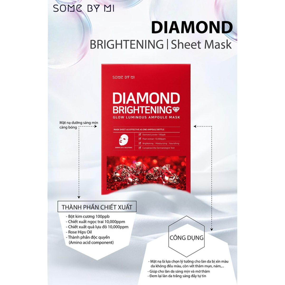 Mặt nạ dưỡng ẩm làm dịu sáng da Some By Mi AMPOULE MASK 25g