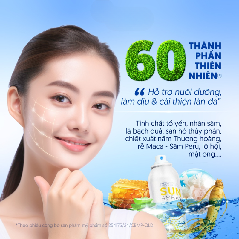 Xịt Chống Nắng Tối Ưu Cho Mặt & Body RECIPE Crystal Sun Spray RE:CIPE SPF50+ PA+++ Hàn Quốc 180ml