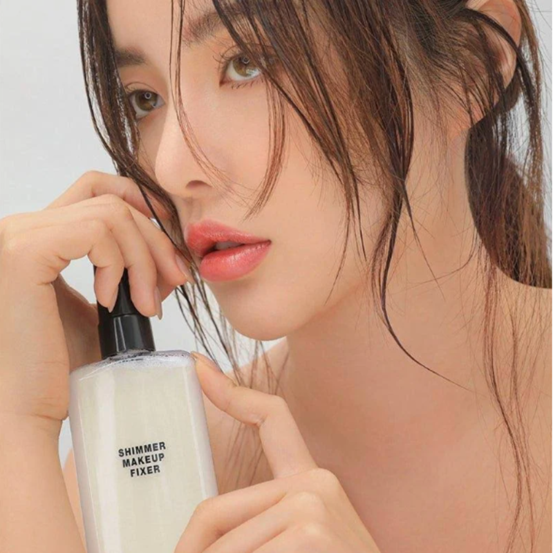 Xịt Khoá Trang Điểm Ánh Nhũ, Giúp Lớp Nền Bền Lâu 3CE Shimmer Makeup Fixer Hàn Quốc 95ml