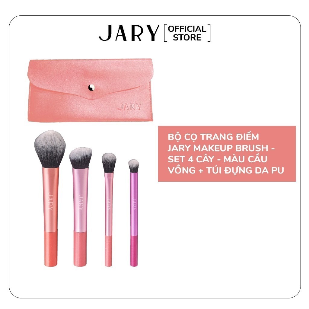 Bộ Cọ Trang Điểm Chuyên Nghiệp Kèm Túi Da PU Cao Cấp Jary Makeup Brush