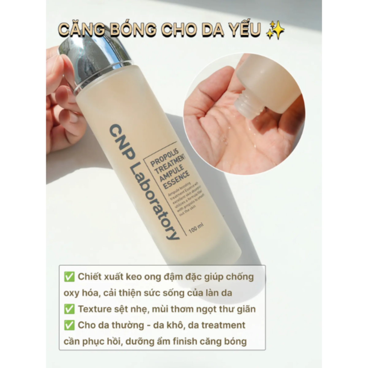 a64 - CNP - Set Nước Thần Keo Ong Propolis Treatment Ampoule Essence 150ml + 100ml