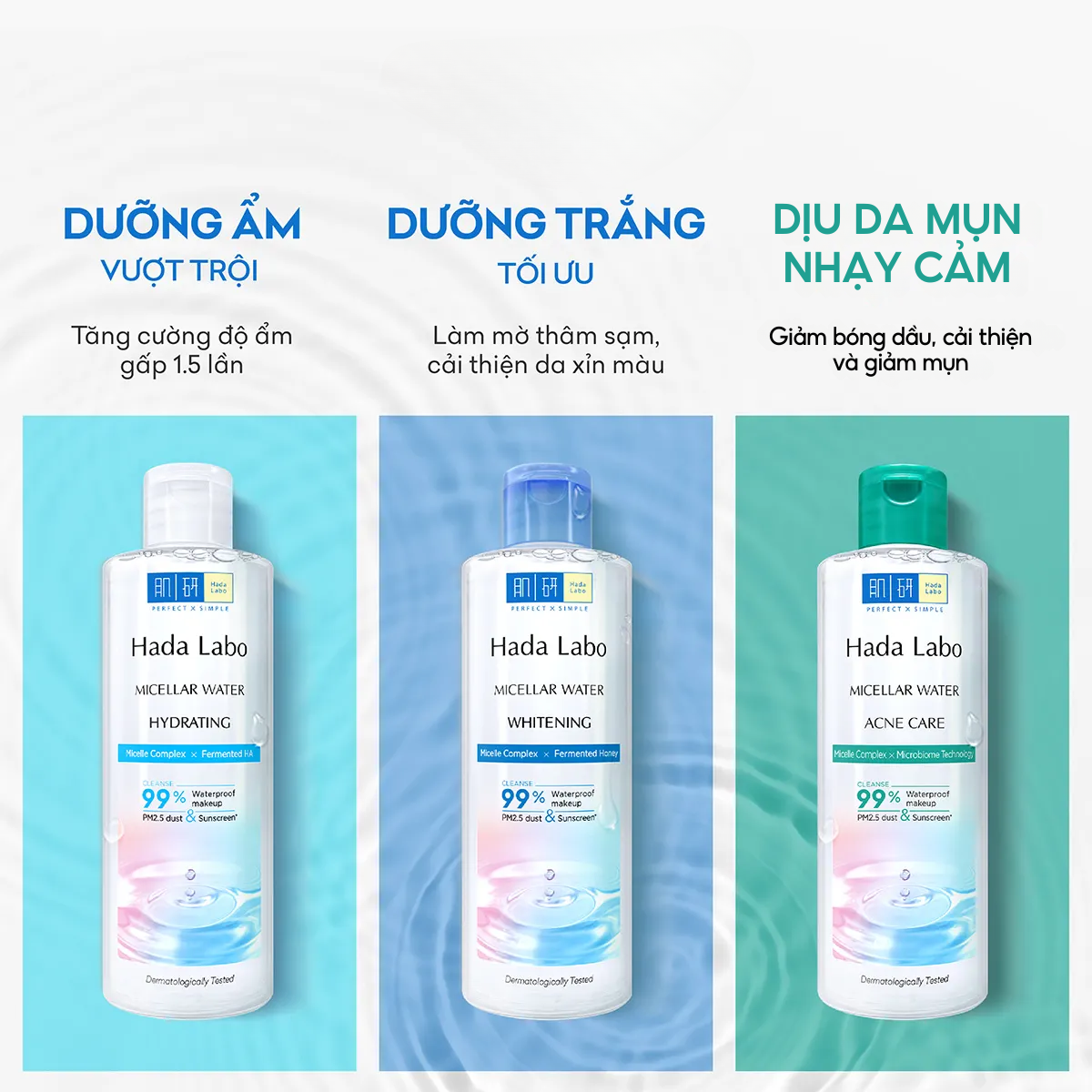 Nước Tẩy Trang Sạch Sâu, Giảm Mụn, Dưỡng Ẩm Da Hada Labo Micellar Water Nhật Bản 240ml